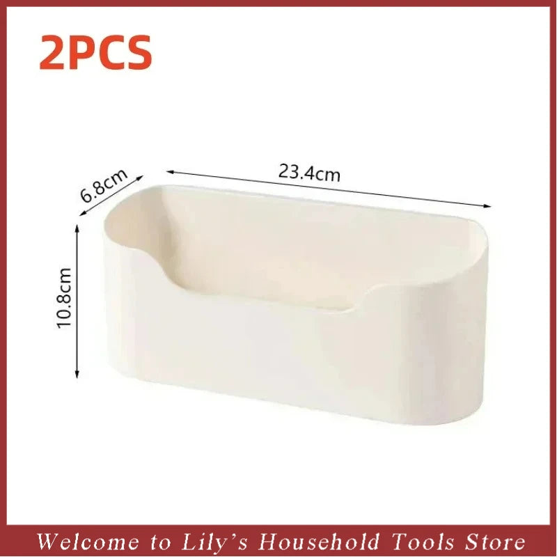 Estante de almacenamiento adhesivo montado en la pared para cocina, caja de almacenamiento multifuncional para puerta de armario, estante para cajón debajo del fregadero, organizador de baño