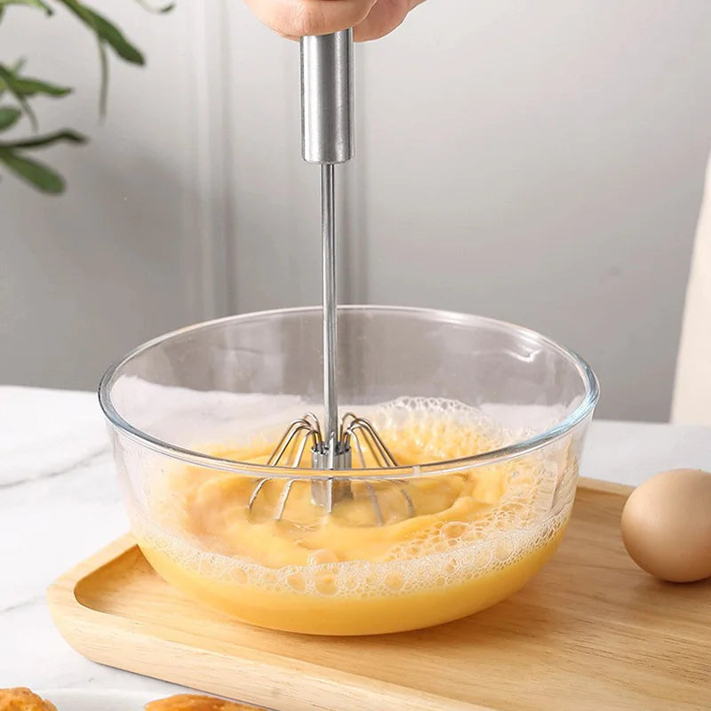 Batidor de huevos semiautomático, mezclador de huevos de crema giratorio, batidor de huevos Manual para el hogar, herramienta para hornear, herramientas de cocina