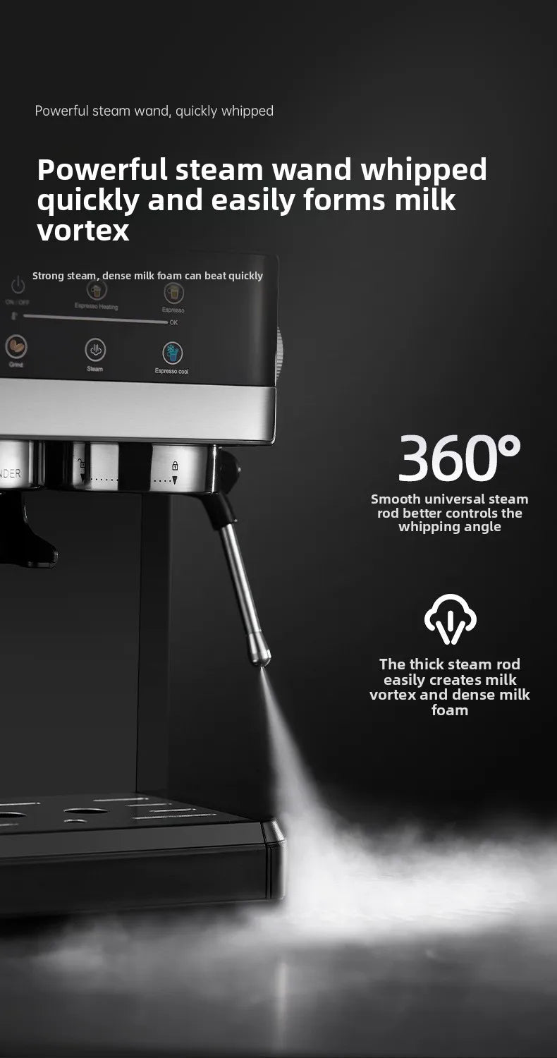 Molino de Café Eléctrico + Máquina de Café Integrada | Totalmente Automático, Granos de Café Recién Molidos | Molienda Rápida para el Desayuno