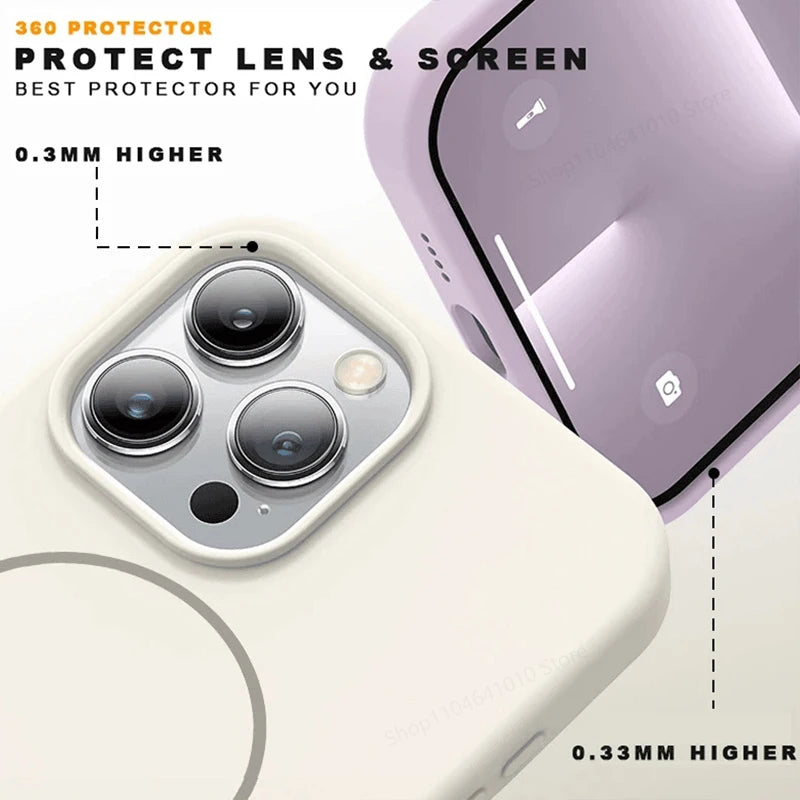 Funda de teléfono magnética para iPhone 15, 14, 16 Plus, 11, 12, 13, 17 Pro Max Air, carcasa de silicona a prueba de golpes para fundas de carga inalámbrica Magsafe, fundas de teléfono iphone 17 16 pro max