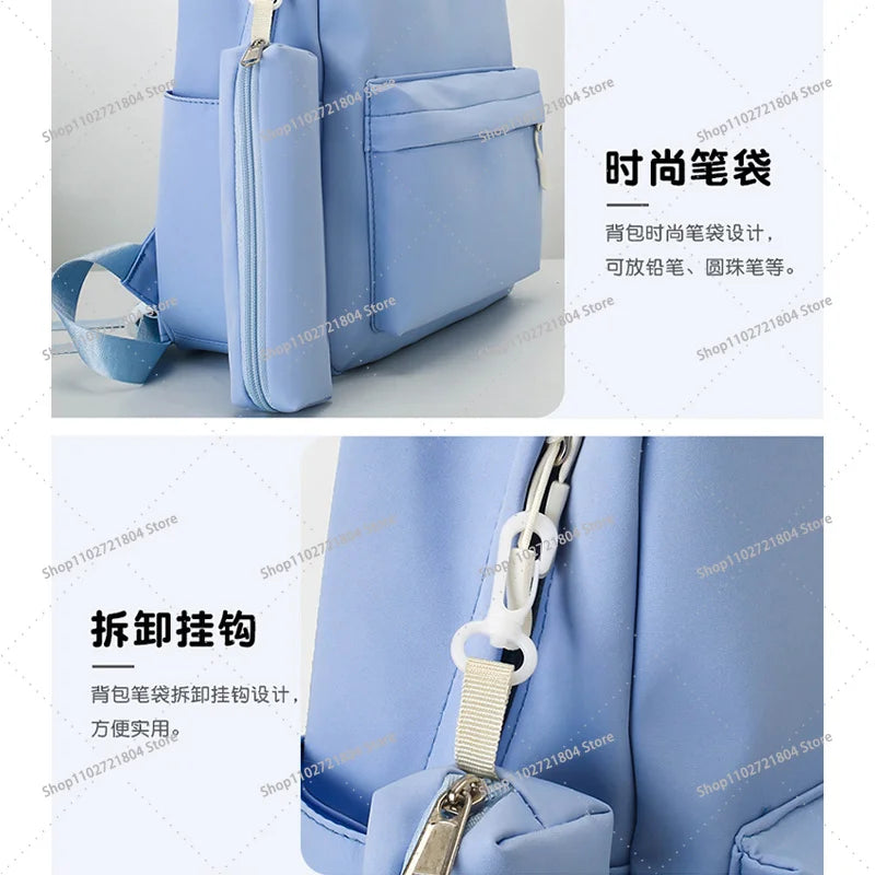 Mochilas Jujutsu Kaisen de 2 piezas con estuche para lápices para estudiantes, mochila escolar con estampado de dibujos animados, mochila de moda para guardar libros y artículos de papelería
