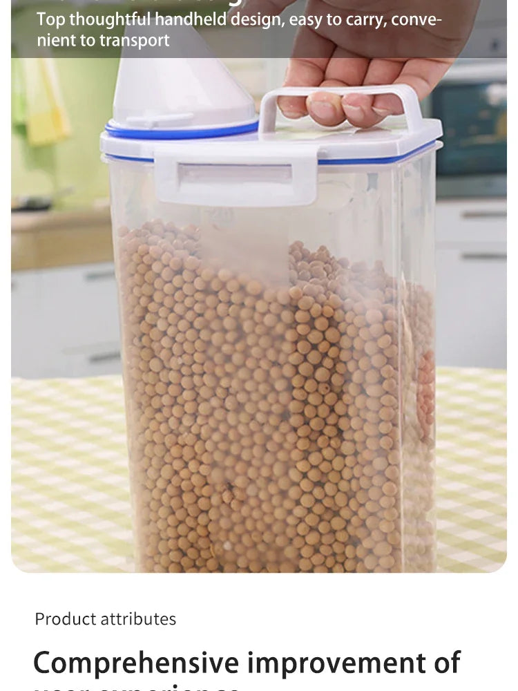 Contenedor de Almacenamiento de Alimentos para Mascotas Hermético de Primera Calidad, Gran Capacidad y Fácil de Limpiar, Diseño Elegante y Duradero para Perros y Gatos