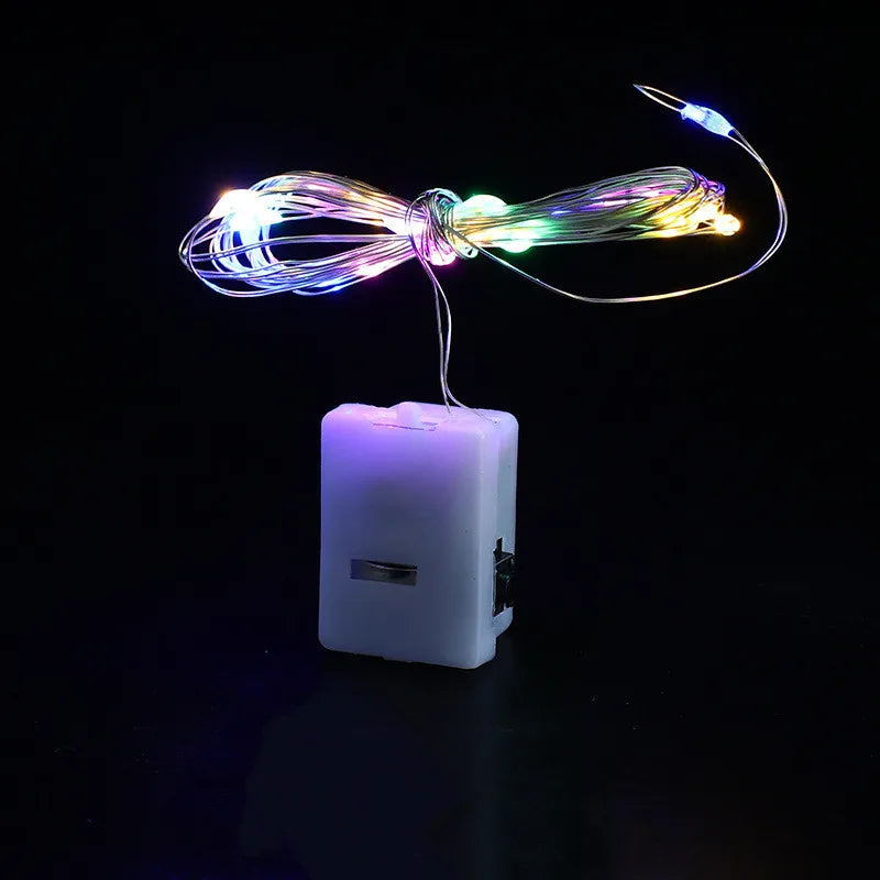 Guirnaldas de luces LED con botón y batería, guirnalda de luces navideñas, boda, Año Nuevo, dormitorio, sala de estar, decoración de jardín
