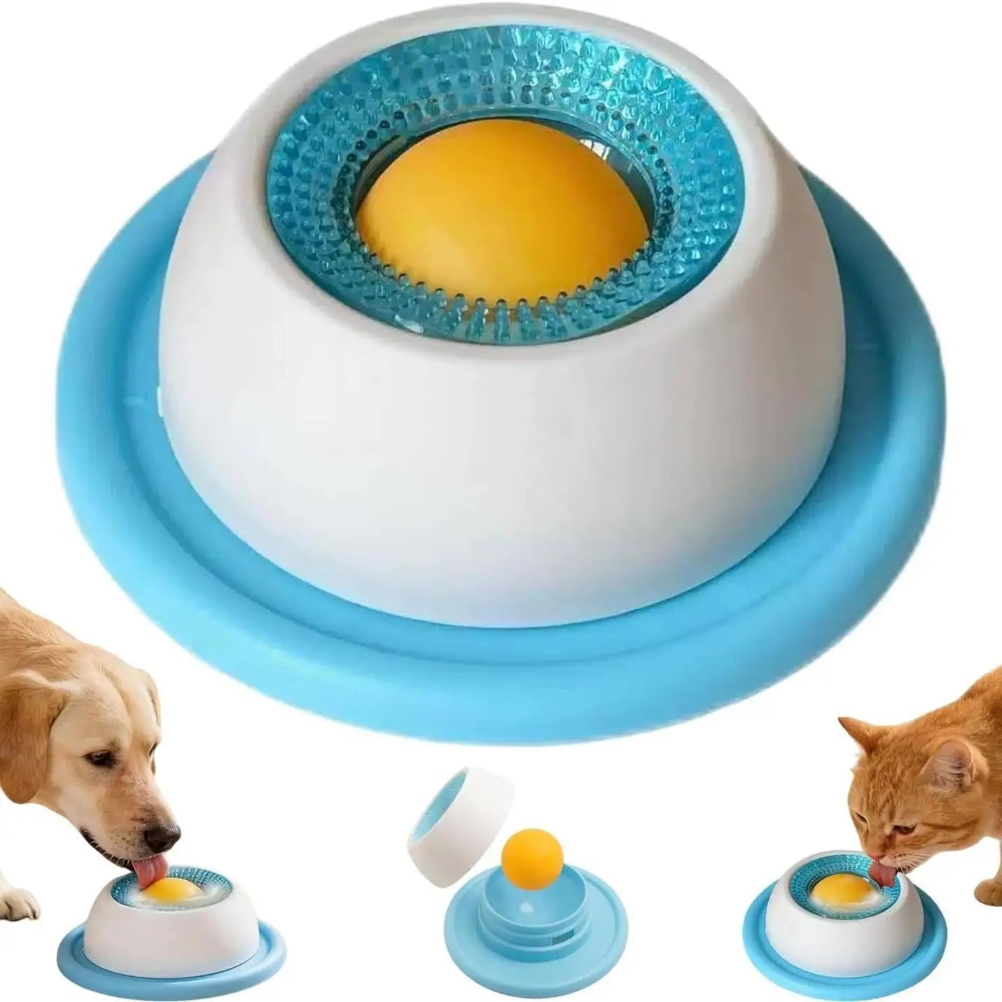 Cuencos Líquidos Lentos para Perros, Antideslizantes, con Forma de Bola, para Sopa de Hueso, Cuenco para Lamer para un Comer Saludable, Antideslizante y Anti-Asfixia