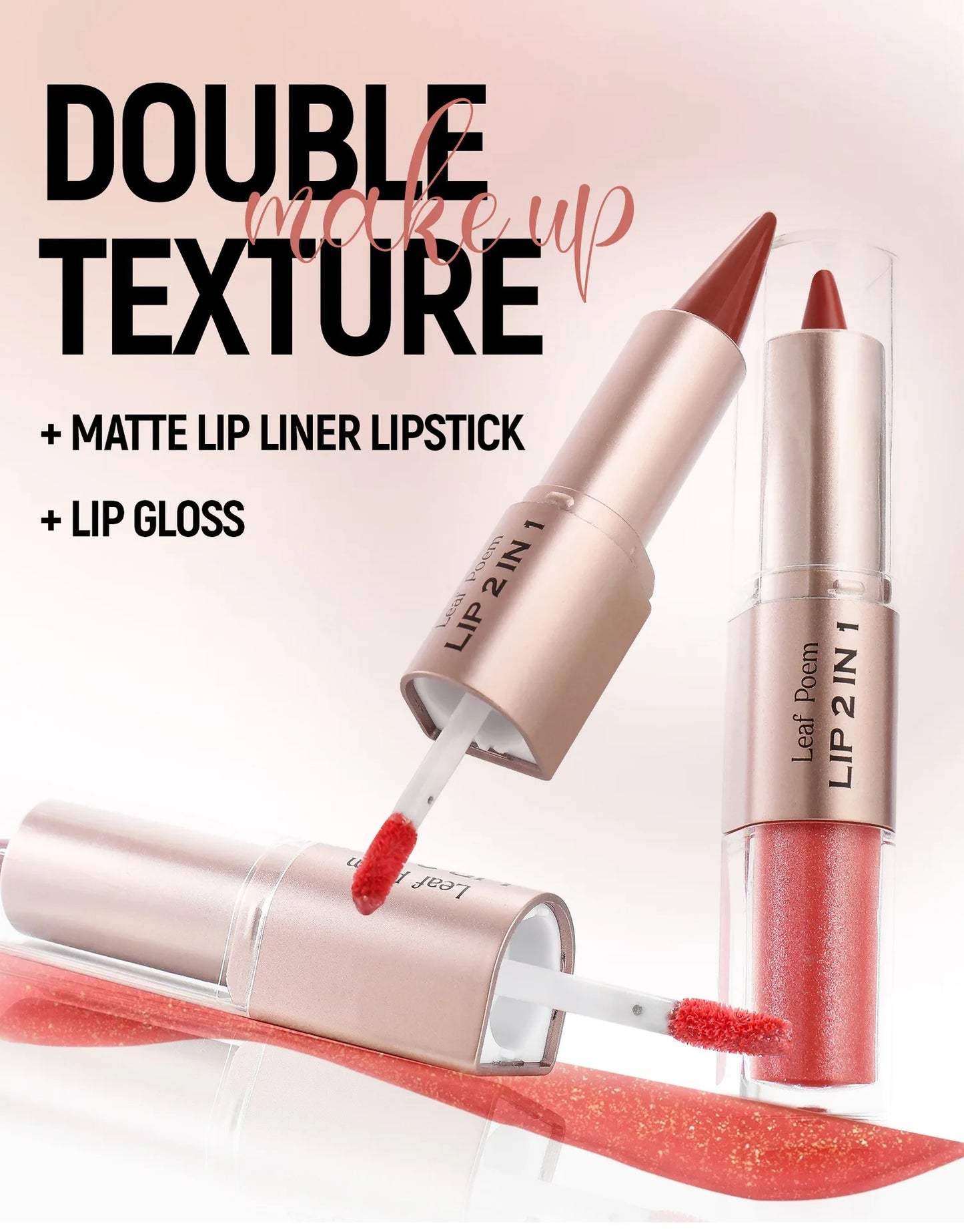 Maquillaje de Labios 2 en 1 Color Rosa Ciruela Oscuro, Delineador de Labios Mate, Brillo Labial Voluminizador con Efecto Espejo, Contorno de Labios Resistente al Agua, Maquillaje No Pegajoso