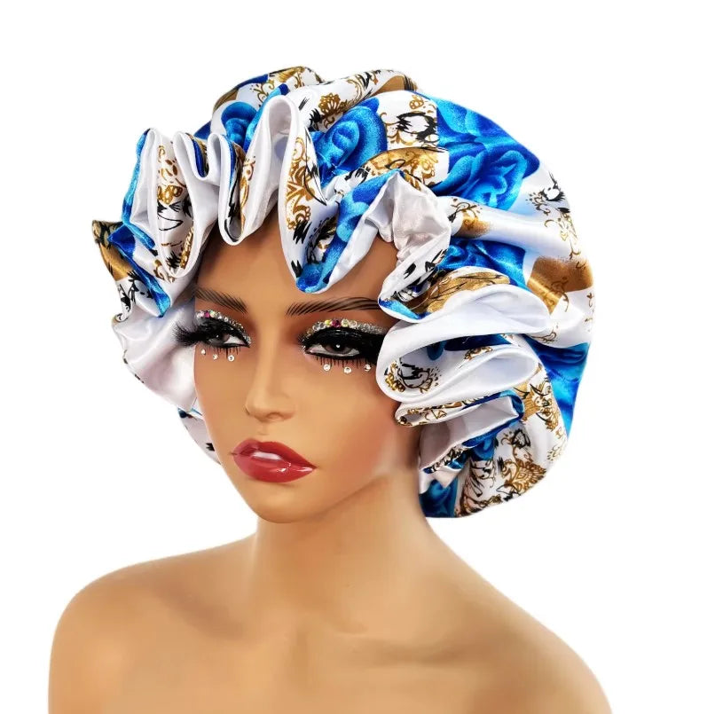 Nuevo Gorro de satén, gorro grande de satén forrado, gorro para dormir, gorro sedoso para dormir de noche, gorro para mujer, estilismo para el cabello
