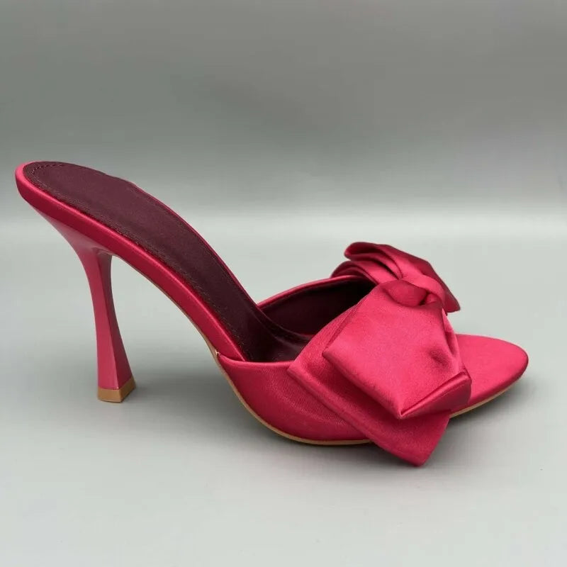 Sandalias de tacón alto con lazo estilo francés 2026Niche, nuevas sandalias de verano para mujer