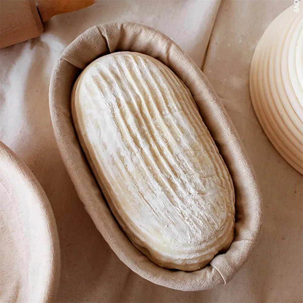 Juego de cestas para probar pan Banneton, cestas Banneton ovaladas de 10 ", suministros para hornear pan de masa fermentada con pan cojo, batidor de masa, C