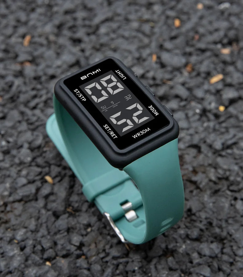 2025 Reloj electrónico deportivo rectangular para hombre, resistente al agua, alarma de luz nocturna, reloj Digital ligero y portátil para hombre
