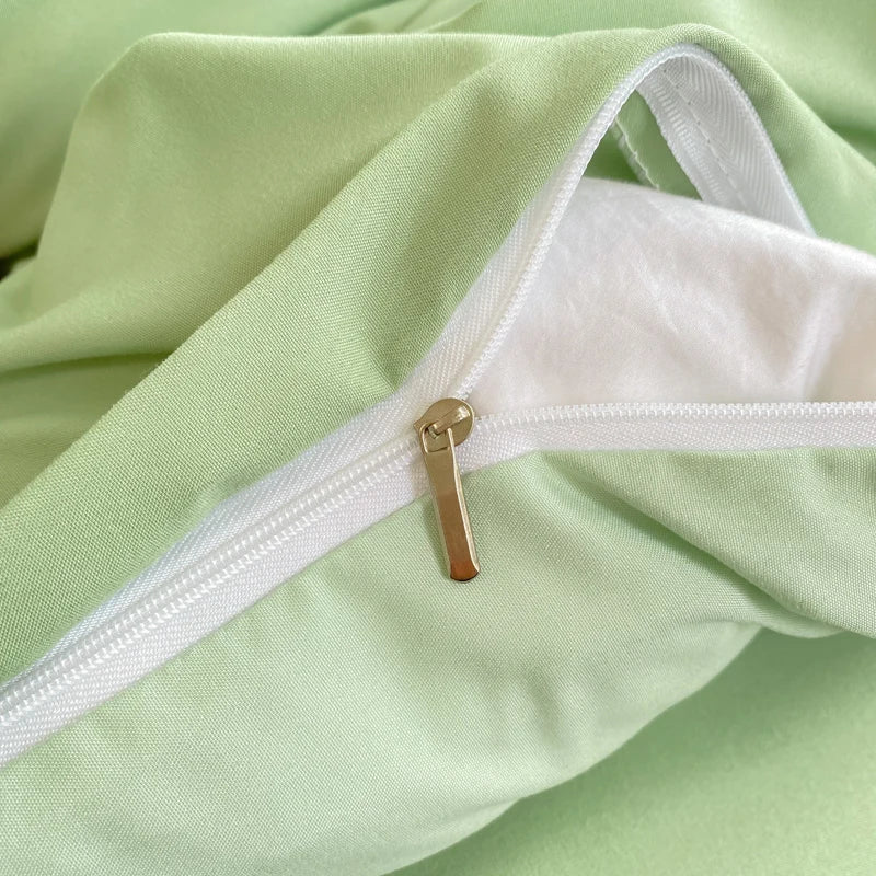 Juego de funda nórdica de Color sólido estilo Ins, ropa de cama de algodón lavada, funda de edredón, funda de almohada, juegos de cama suaves, fundas de edredón de 220x240