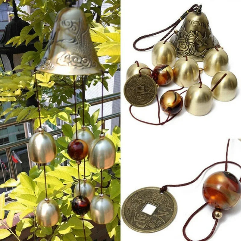 Adornos de carillón de viento, tapices de puertas, regalos, colgantes para balcón al aire libre, campanas de viento de cobre y Metal, campanas, colgantes de cascabeles para coche