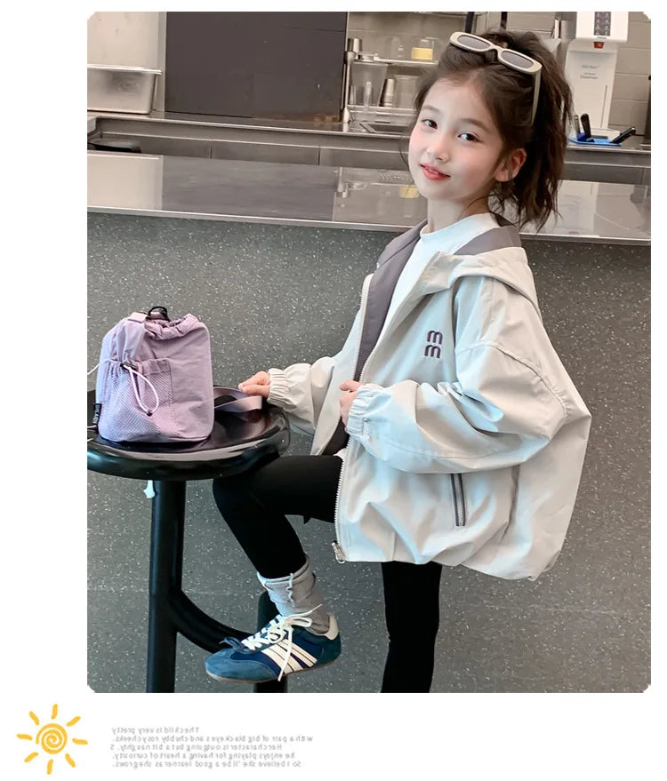 Chaqueta Reversible con Capucha para Niños, Primavera-Otoño 2026, Chaqueta Casual Impermeable y Cortavientos para Adolescentes, Ropa Infantil