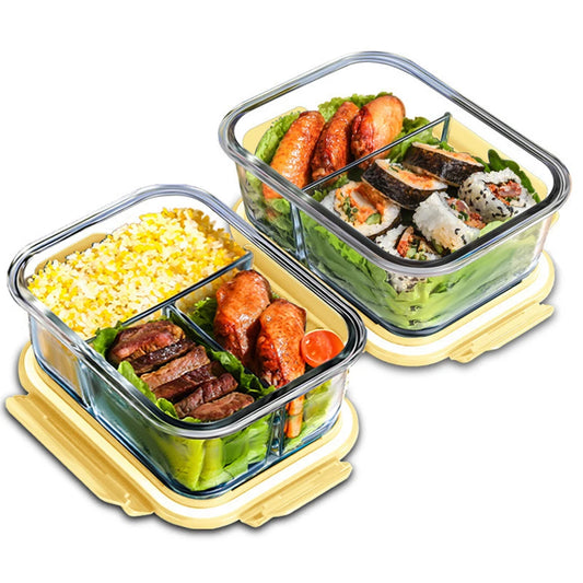 Fiambrera de vidrio, contenedores de almacenamiento de alimentos con tapas, contenedores de preparación de comidas, caja de mantenimiento fresco de vidrio, fiambreras herméticas, cajas Bento