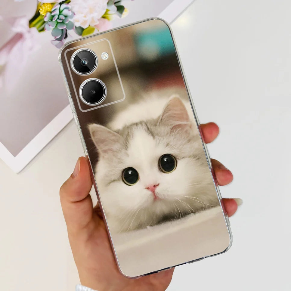 Para Realme 10 4G RMX3630 funda de teléfono suave de silicona TPU a prueba de golpes para Realme 10 funda protectora trasera con diseño de dibujos animados bonitos