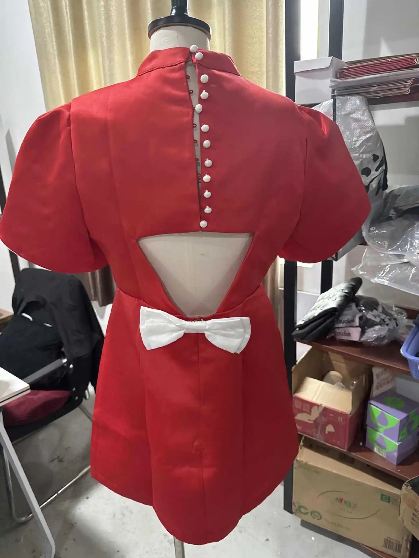 Minivestido elegante con lazo blanco para mujer, vestidos cortos de lujo, vestidos informales negros y rojos para fiesta de noche, cumpleaños y verano