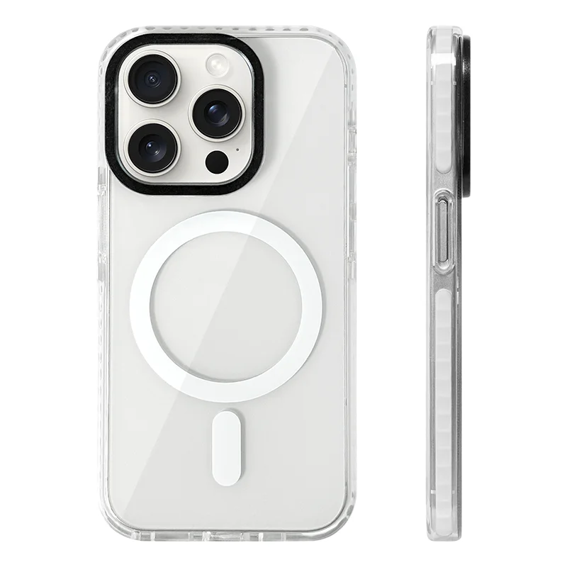 Funda Transparente de Silicona Suave con Carga Inalámbrica MagSafe en Colores Neón para iPhone 17, 17 Pro Max, 15, 16 Pro, 13, 14, 12