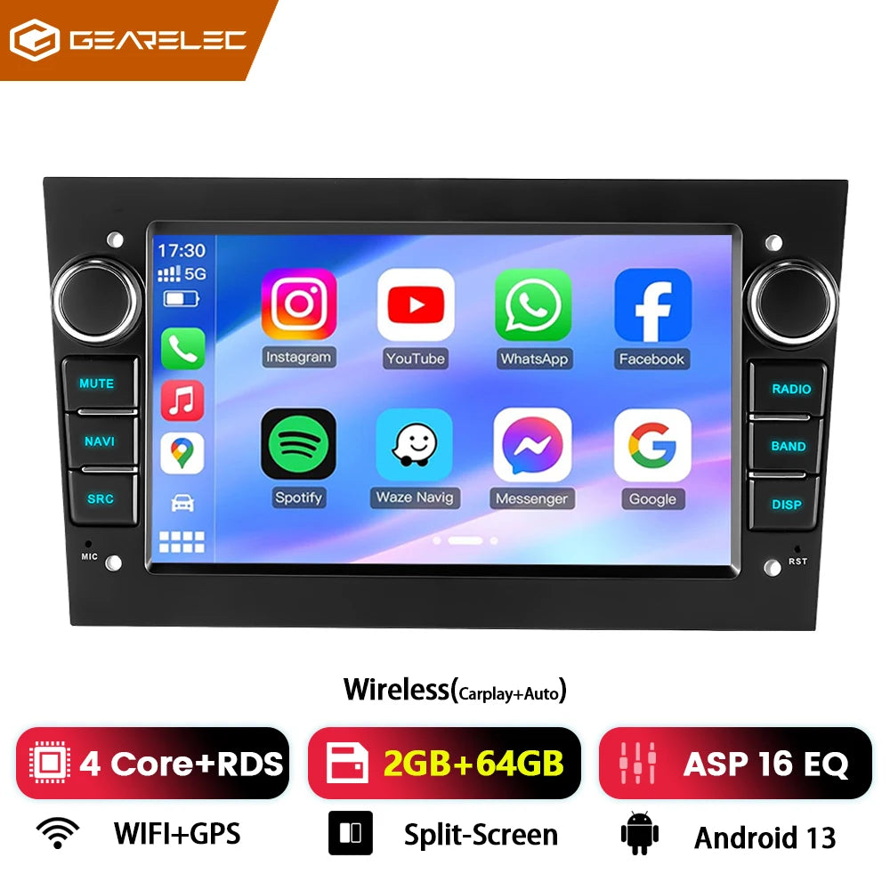 Radio Multimedia de coche 2Din para Opel Astra Antara Corsa 7 pulgadas inalámbrico CarPlay Android Auto receptor de Radio FM reproductor estéreo de coche