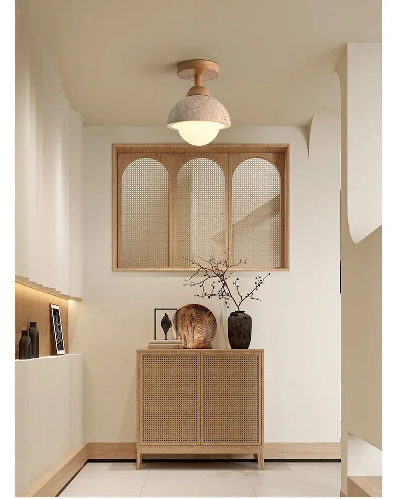 Lámpara de techo LED de piedra travertino, accesorio de iluminación para pasillo, sala de estar, comedor, decoración de dormitorio, lámpara de techo