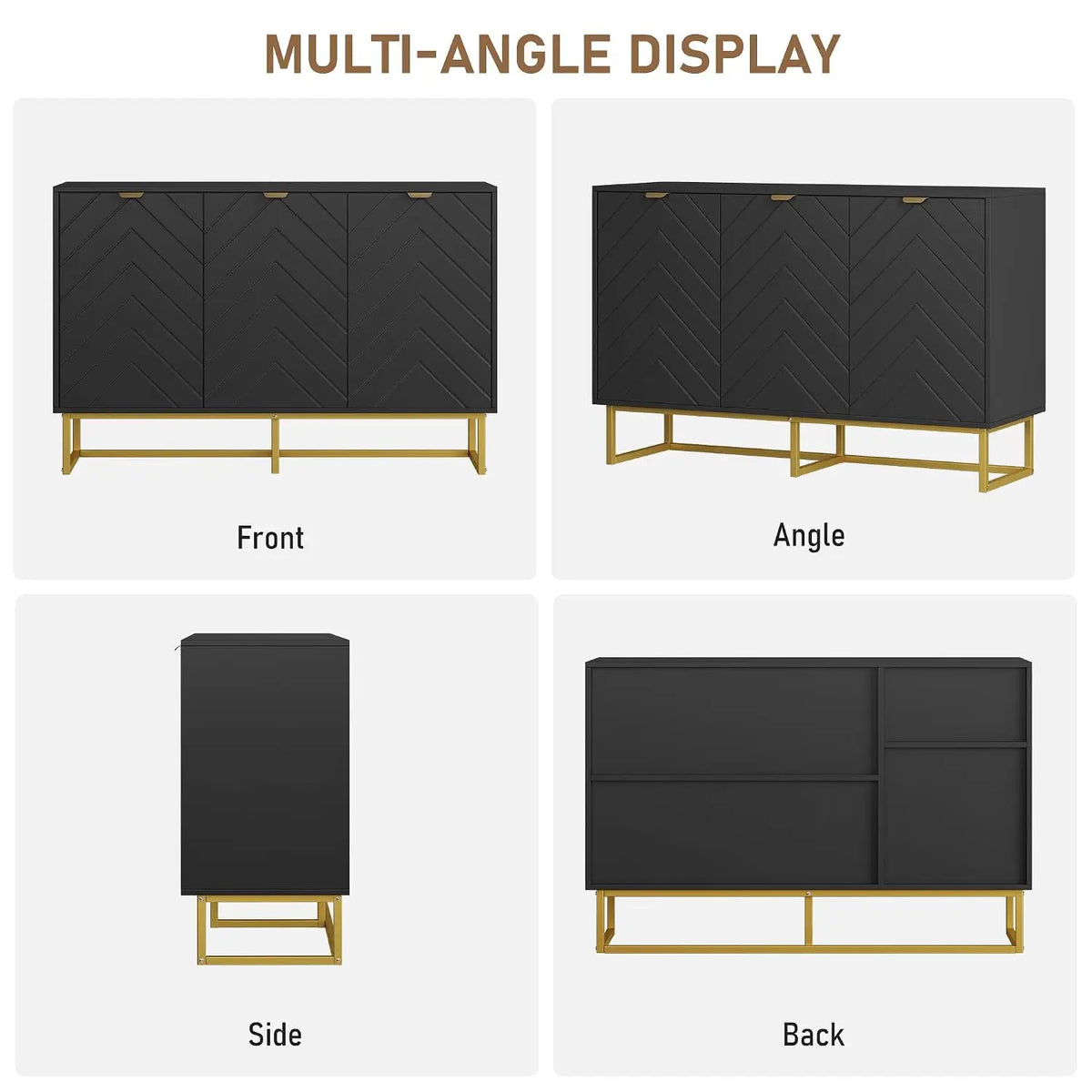 Aparador de puerta con diseño de espiga, mueble de almacenamiento para comedor, 47", personalizado