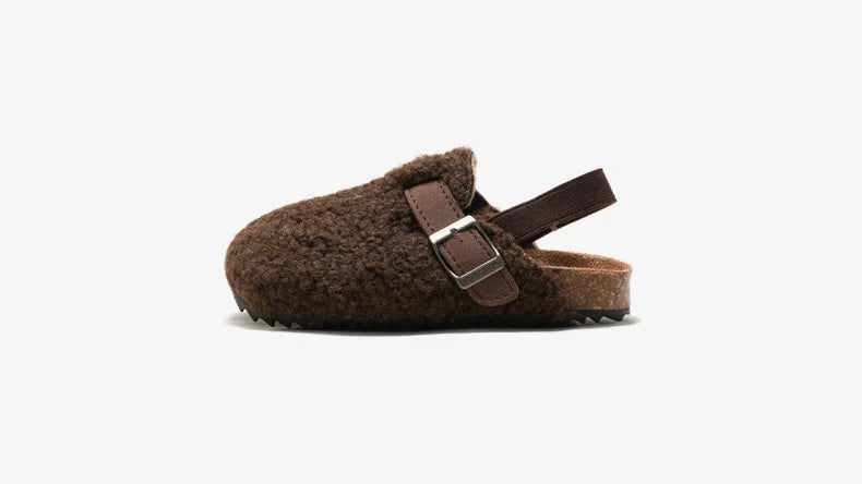 Sandalias de corcho para niños y niñas, zapatos de exterior de sandalias cálidas, calzado para preandador, otoño e invierno, novedad