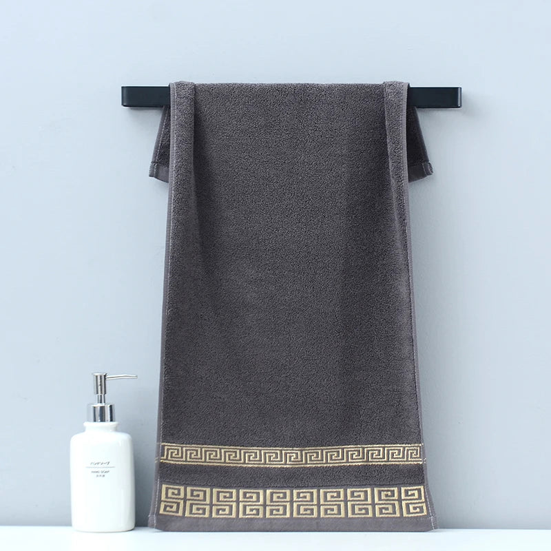 Juego de toallas de algodón con letras bordadas S - 1/2/3 piezas, toallas de mano suaves y absorbentes de jacquard para lavar la cara y las manos, para baño, gimnasio, spa