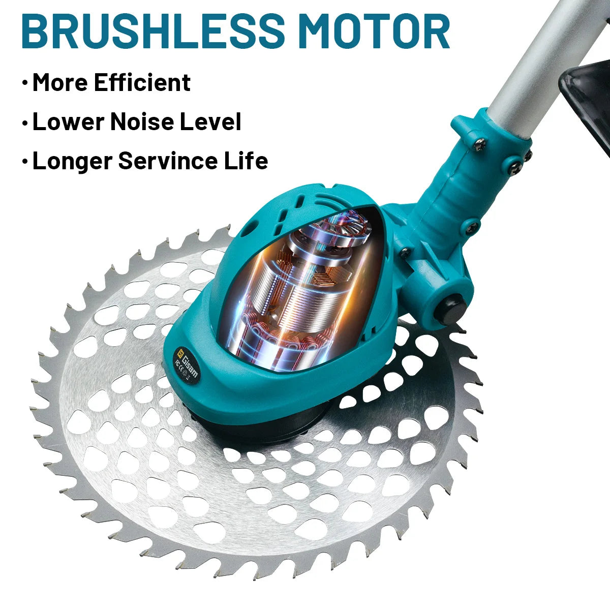 Gismis-cortadora de césped eléctrica sin escobillas, 10 pulgadas, 36000RPM, longitud ajustable, herramienta eléctrica de jardín para Pin de batería Makita de 18V