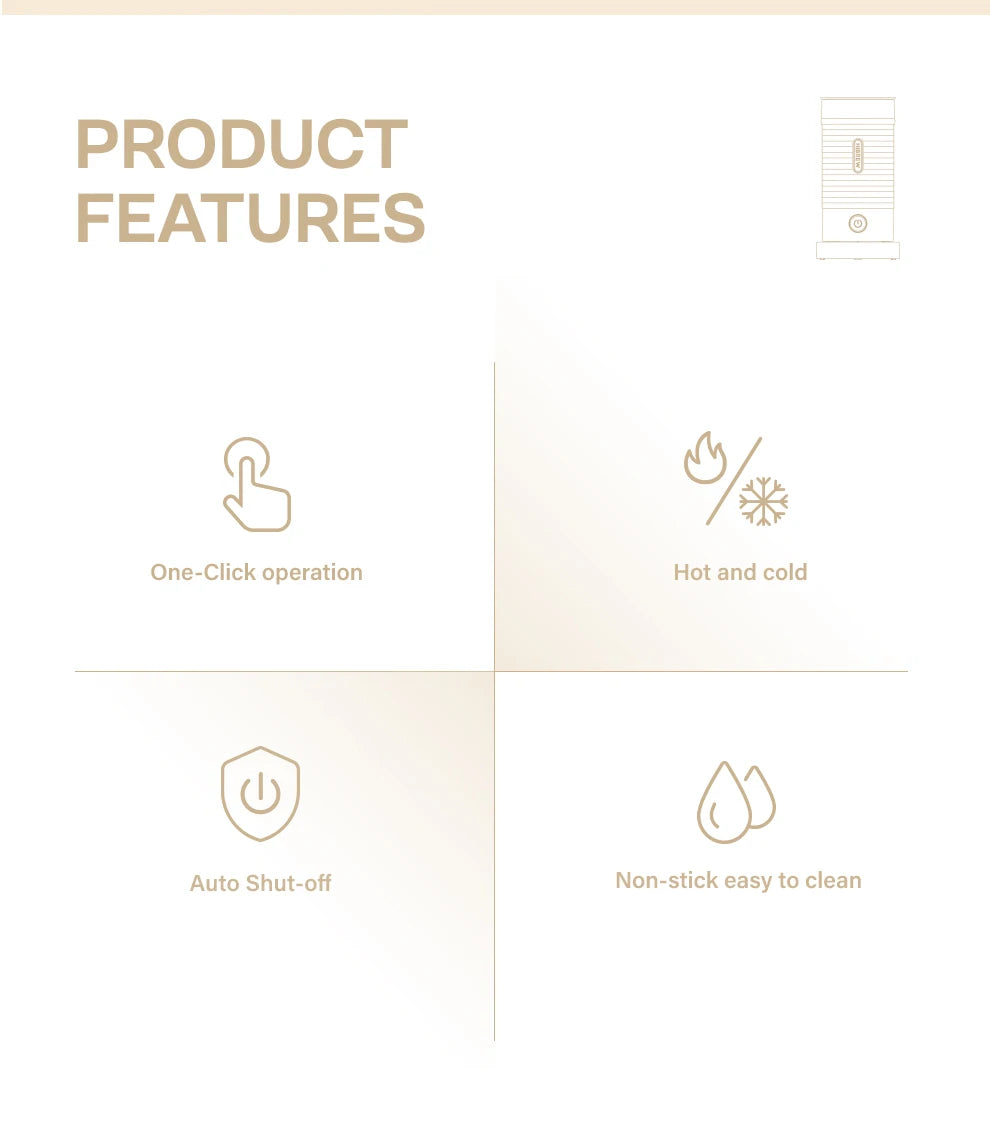 HiBREW Espumador de leche Espumador Mezclador de chocolate Latte frío/caliente Capuchino Calentador de leche completamente automático Cool Touch M1A