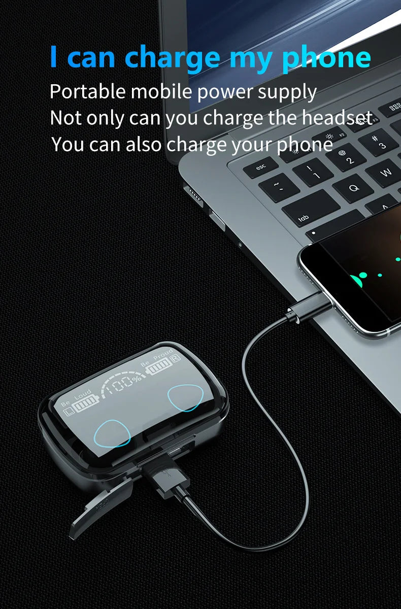 Nueva llegada M10 auriculares inalámbricos de alta calidad auriculares con sonido perfecto juego deportivo música BT auriculares con banco de energía