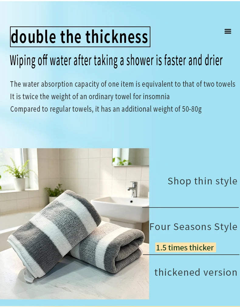 Paquete de 2 toallas con gran absorción de agua, secado rápido, sin desprendimiento y duraderas - Muy adecuadas para el hogar, la playa y la cara