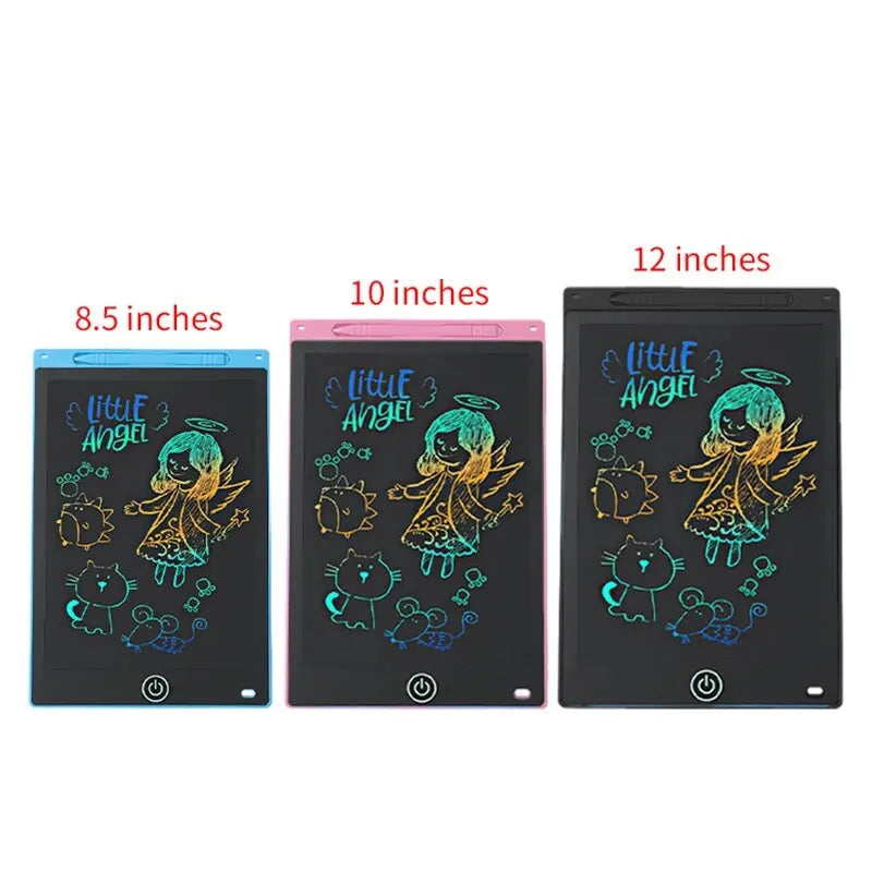 Tableta de escritura LCD de varios tamaños para niños, tablero de dibujo reutilizable de 6,5/8,5/10/12 pulgadas, protección ocular, bloqueo y borrado, regalo educativo