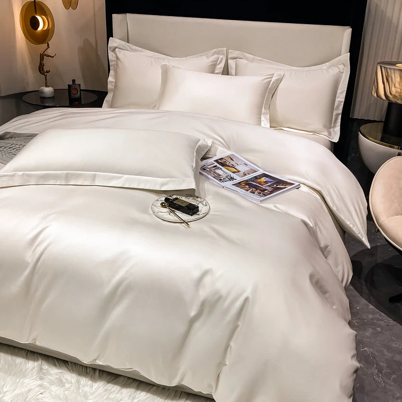 Juego de cama de lujo 100% algodón egipcio funda nórdica funda de almohada Ru Europa doble tamaño Queen King ropa de cama juegos de sábanas suaves
