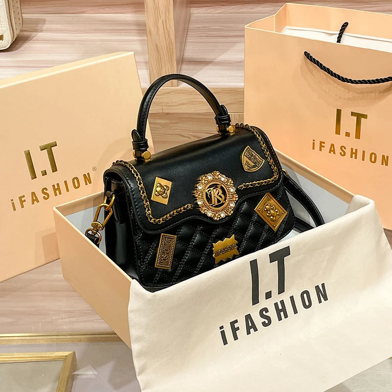 Bolso de mano de diseñador para mujer, bandolera de hombro con textura de alta gama, novedad de Primavera/Verano, 2024