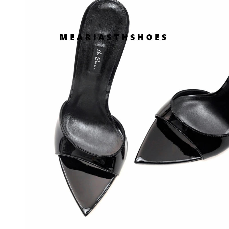 Sandalias de Tacón Alto para Mujer, Diseño Sexy con Punta en Pico, Sandalias de Tacón Alto y Fino, Mules con Punta Abierta