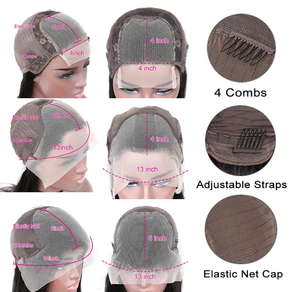 Pelucas de cabello humano con encaje Frontal transparente para mujer, cuerpo ondulado de 30 pulgadas, 13x4, 13x6, Hd, cierre 5x5, peluca Frontal de encaje prearrancada
