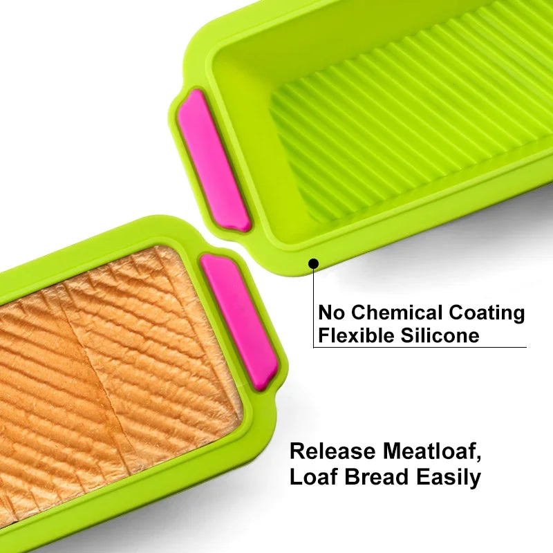 Bandeja rectangular de silicona para hornear, herramientas antiadherentes para molde, pan, tostada, tarta, larga, cuadrada