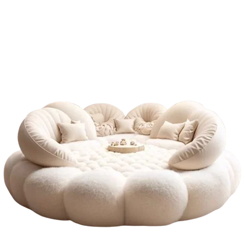 Estructura de Cama suave de estética redonda, dormitorio principal completo europeo, Hotel, crear Cama King Size, muebles modernos de moda
