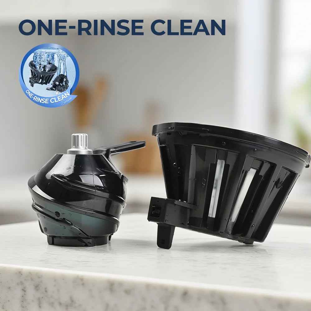 ROUNY Exprimidor lento, extractor de prensa en frío con sin filtro, máquina exprimidora de frutas eléctrica de fácil limpieza con gran calibre, negro
