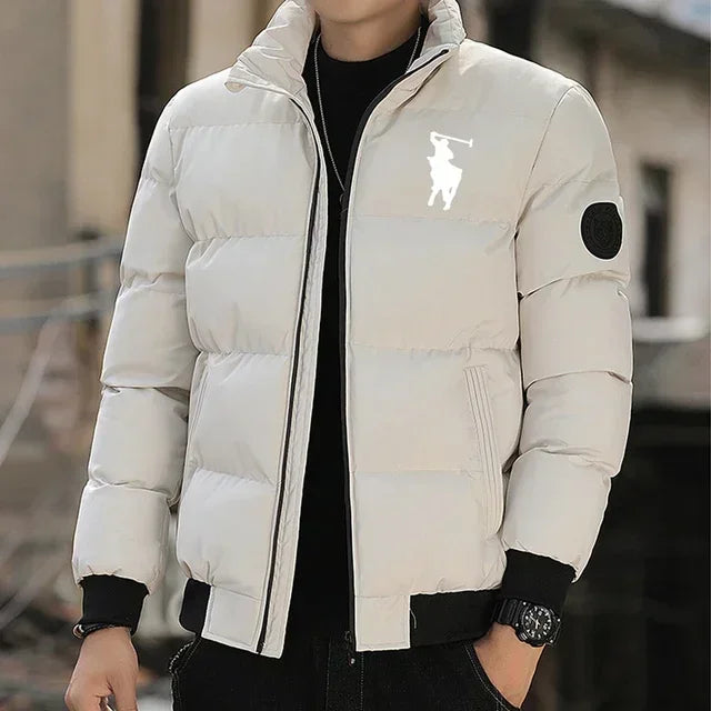 Chaqueta de Algodón para Hombre, Otoño-Invierno, con Cierre, Resistente al Viento, Informal, para Pesca al Aire Libre, de Primera Calidad, Abrigo Cálido