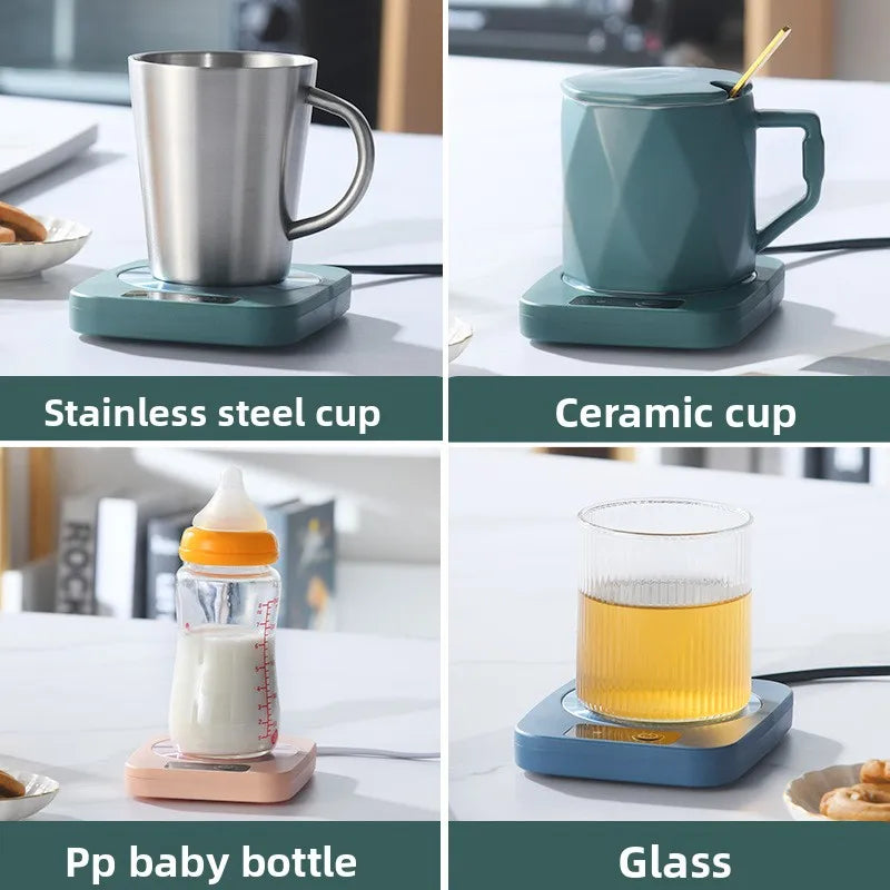 Calentador de Tazas Inteligente a 55 Grados, Enchufe EU/US 220V/110V, Almohadilla Térmica Aislada, Posavasos Calefactor para Leche, Café, Oficina, Té, Uso Doméstico