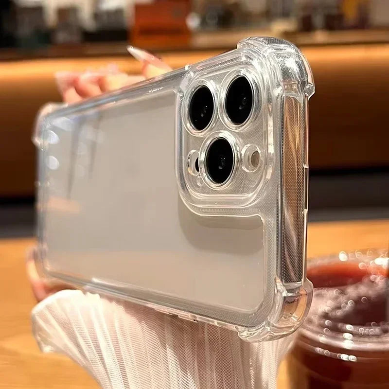 Funda de teléfono transparente a prueba de golpes de lujo para iPhone 17 Pro 16 15 14 13 12 11 17 Pro Max 17 Air Clear funda de parachoques suave