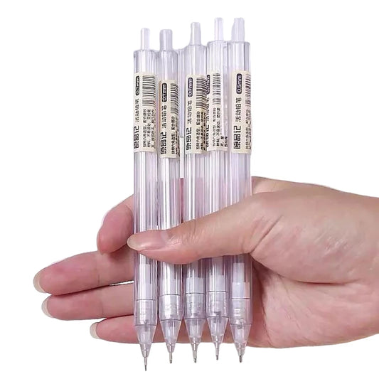 5 unids/set portaminas blanco Simple bolígrafo automático 0,5/0,7mm para estudiantes útiles escolares accesorios de oficina papelería