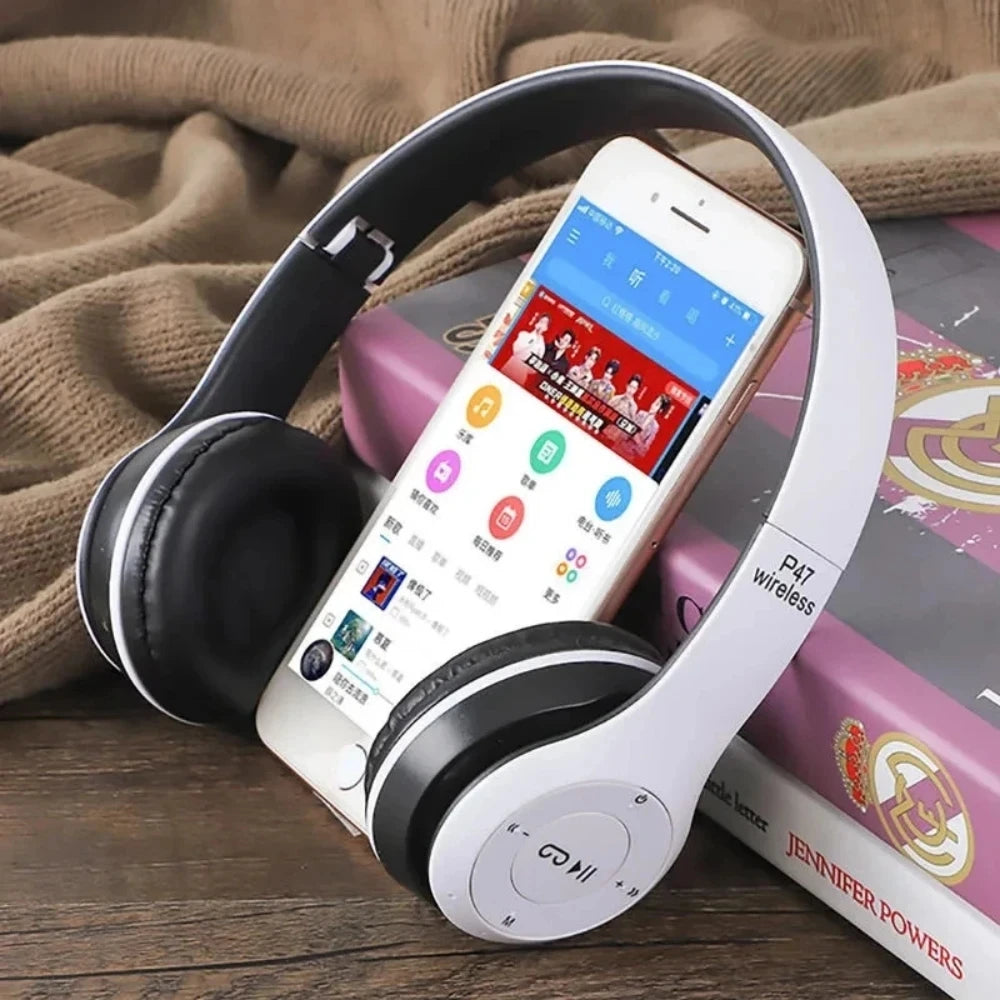 P47 auriculares inalámbricos Bluetooth 5,0 auriculares plegables estéreo HIFI bajo para música juegos chico chica auricular para teléfono inteligente