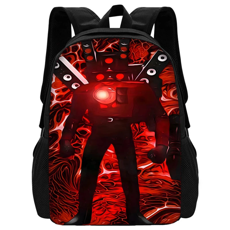 Mochila de baño Skibidi escolar para niños con bolsas para el almuerzo, bolsas para lápices, mochilas escolares para niños y niñas, el mejor regalo