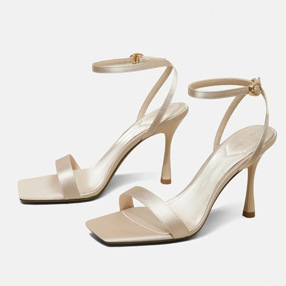 Sandalias de Tacón Alto Elegantes y Modernas de Diseño Exclusivo, Zapatos de Tacón Alto Cómodos para Mujer con Estilo Francés