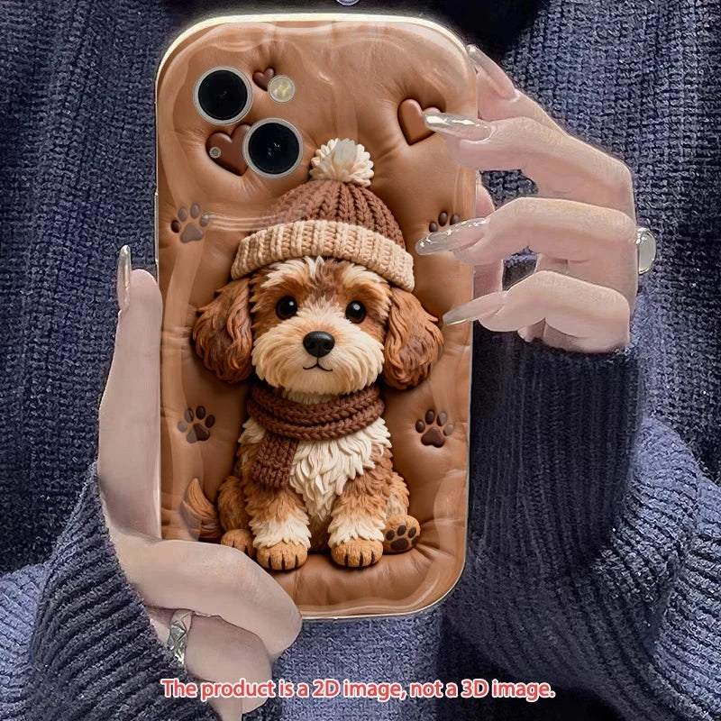 Funda de teléfono con diseño de perro marrón para iPhone 17 16 15 14 11 12 13 Pro Max Plus Mini 16/17E 17 Air, a prueba de golpes, de silicona suave.