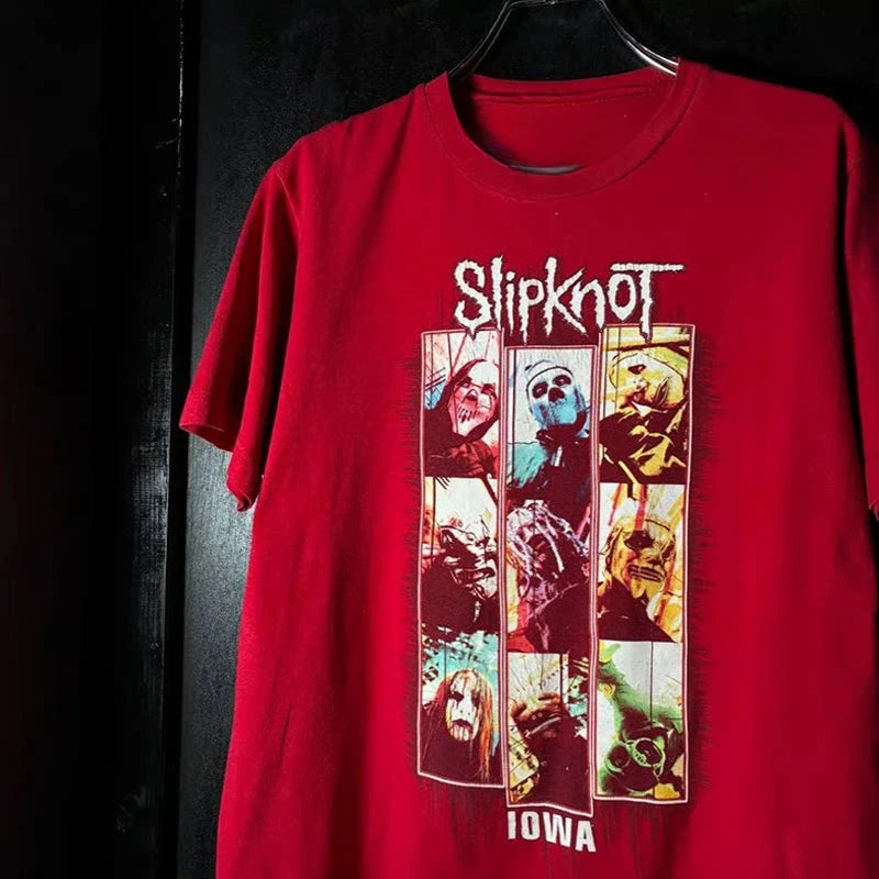 Camiseta con estampado de banda de estilo gótico de SLIPKNOT, camiseta gráfica 100% de algodón para hombres y mujeres, ropa de calle de verano