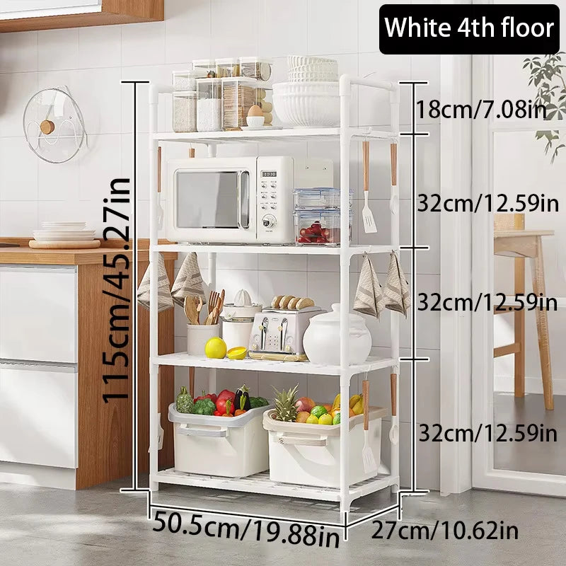 Estantes de Almacenamiento de Múltiples Niveles para la Cocina, Diseñados con 4/5 Pisos, Ideales para Almacenamiento en Cocina, Dormitorio y Baño