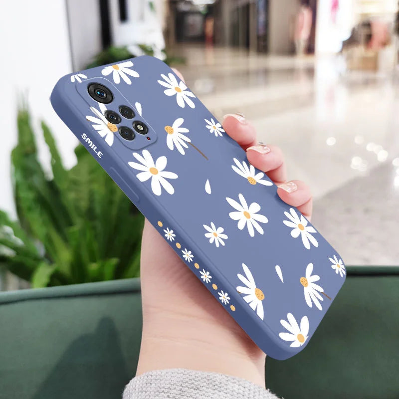 Funda de teléfono con diseño de margaritas para Xiaomi Redmi Note 14 13 12 12S 11 11S 10 10A 10T 10S 9T 9 8 7 Pro Plus 10C 4G 5G