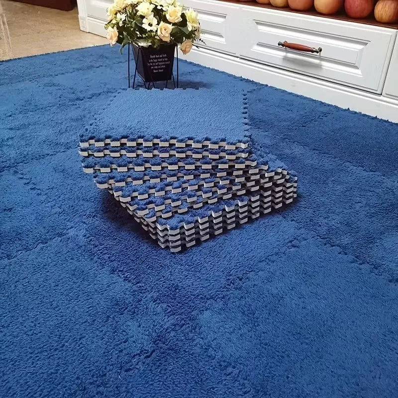 Alfombra de juego de felpa para bebés de 4-20 piezas, sin BPA, entrelazado, DIY, alfombra de juego para niños, decoración del hogar, alfombra de protección del suelo