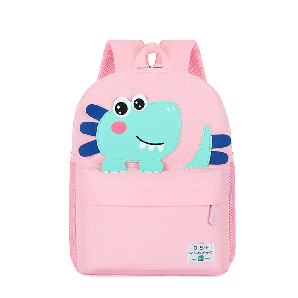 Mochila de dinosaurio pequeño con nombre personalizado, mochila escolar bonita de dibujos animados para niños, mochilas salientes con nombre bordado personalizado para niños y niñas